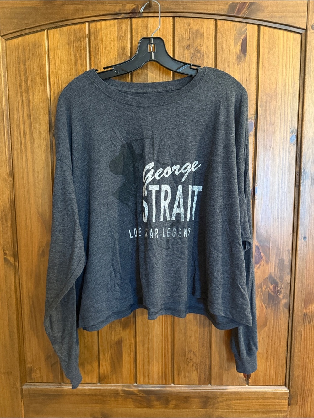 Wrangler Charcoal Gray George Strait Long Sleeve Tee